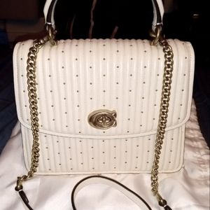 Chalk colored Coach purse